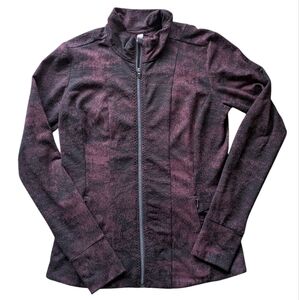 Athleta Shanti Jacket In Textured Jacquard Antique Burgundy + Black Size M